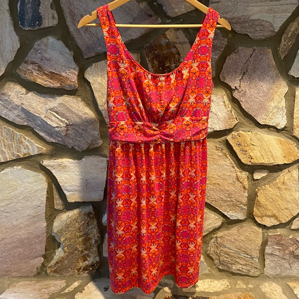Psychedelic Hot Pink, Orange & Blue Flowy Dress